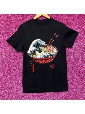 Threadless The Great Ramen Monster Wave of Kanagawa T-Shirt Small